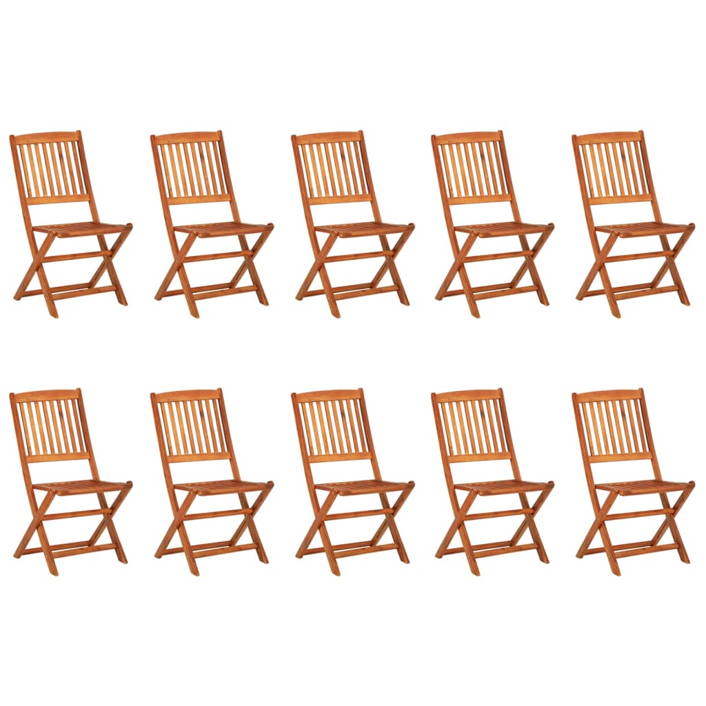 11 Piece Garden Dining Set 220 x 90 x 75 cm Solid Acacia Wood