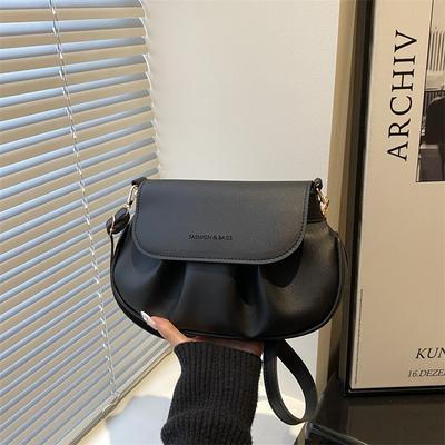 Fashionable Pleated Small Bag - Simple and Stylish Single-shoulder Crossbody Bag for Daily Use  Riding Bag Style Bag