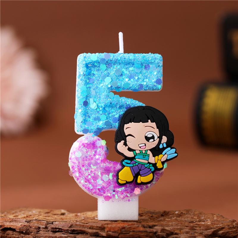 Cartoon Demon Hunter Lumi Birthday Number Candles for Cake Festival Party