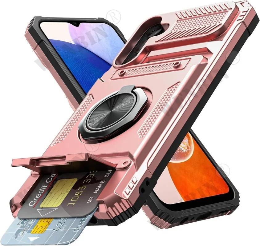 

Чехол для Samsung S26 Ultra S25 S24 S23 Ultra A57 A37 A17 с магнитным поворотным кольцом-подставкой, усиленная защита от падений, чехол-кошелек Galaxy S26 Ultra