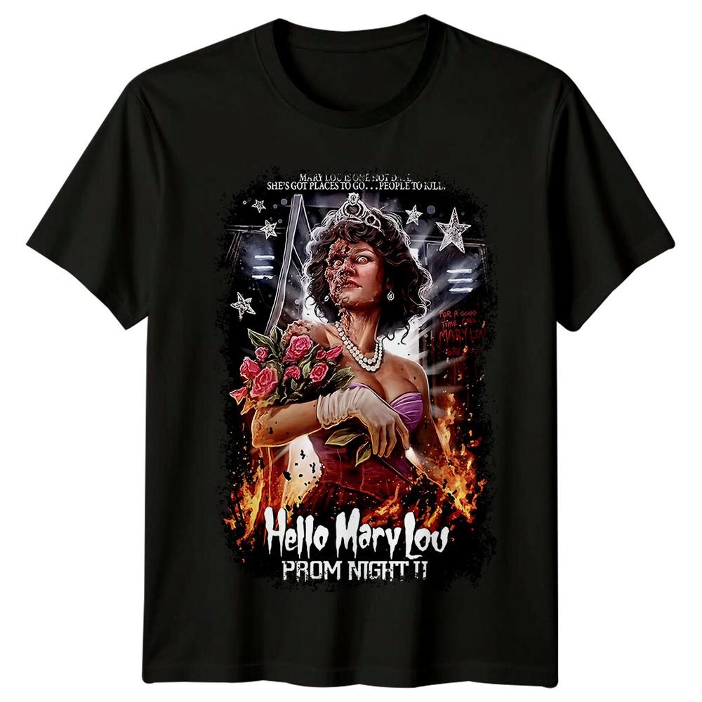 

Hello Mary Lou- Prom Night II (1987) Movie Poster Inspired T-Shirt Retro 80s Tee 2XL