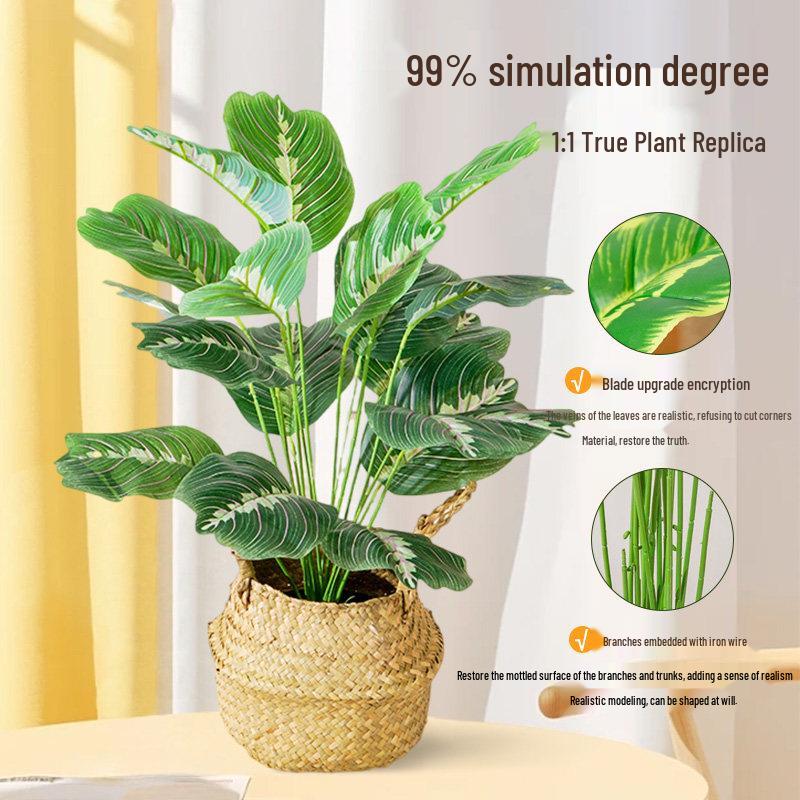 Small Monstera Artificial Plant for Indoor Decor - Potted Decoration for Offices, Living Rooms, and Desktops