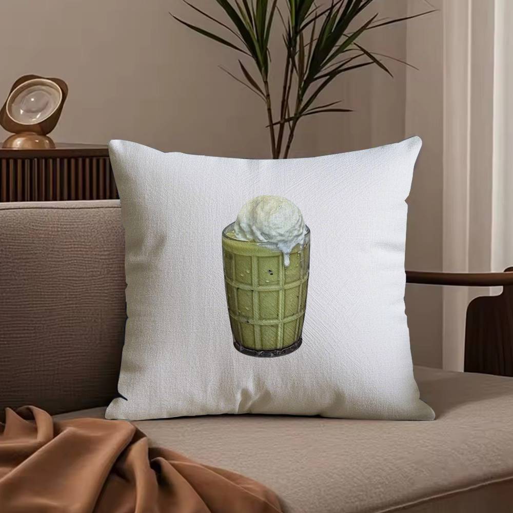 Moderne Süße Matcha Kissenbezug Anti-Milben Kissenbezug Unsichtbarer Reißverschluss seidiger kurzer Plüsch Sofakissenbezug