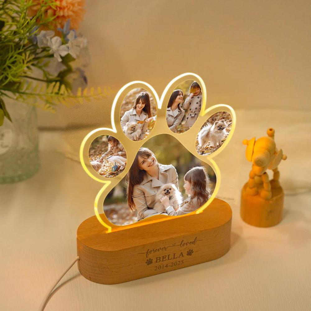 Custom Dog Cat Photo Memorial Night Light Light Up Pet Memorial Plaque Personalized Pet Keepsake Sign Sympathy Gift for Pet