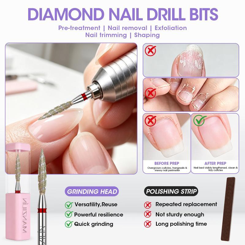 Safety Under Nail Cleaner Nail Drill Bit Diamond Sliver Nail Gel Cuticle Remover Drill Bit Suitable For Home-Based Nail Salons