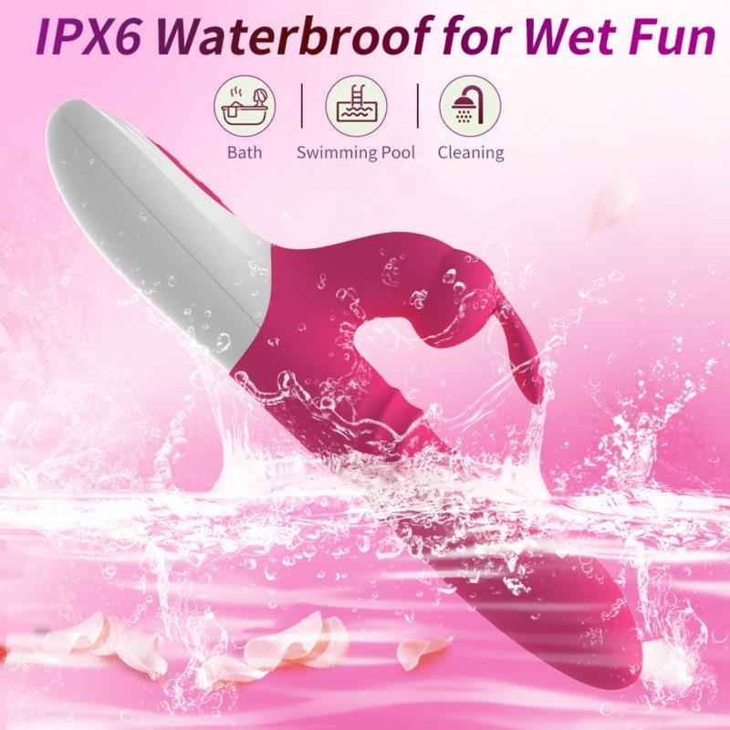 Rabbit Vibrator for Woman G Spot Vibrator Telescopic Dildo Sex Toys for Women Vagina Clitoris Massager Female Masturbation Double Vibration Sex Toys
