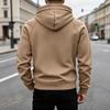 Men's Quarter Zip Hoodie, Half Zip Pullover Sweatshirt with Chest Pockets & Patch Logo, Casual Streetwear for Men
