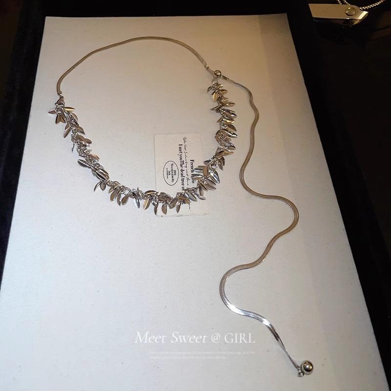 

Pull-up Adjustable Wheat-shaped Necklace for Women, Small-scale Design, High-end Feeling, Cold Style Neck Chain Ear of corn