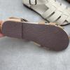 Johnature Genuine Leather Roman Sandals Retro Casual Solid Color Cowhide Soft Sole Flat Women's Shoes