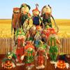 Cute Scarecrow Halloween Decorations: Small & Medium Pumpkin Lanterns for Bar, Party, Haunted House, and Pastoral Themes.