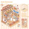 1Set Cute Three-Dimensional Handbook Stickers Miniature Scene Stickers Cartoon Pocket Cabin Scene Stacking Pasting Stickers