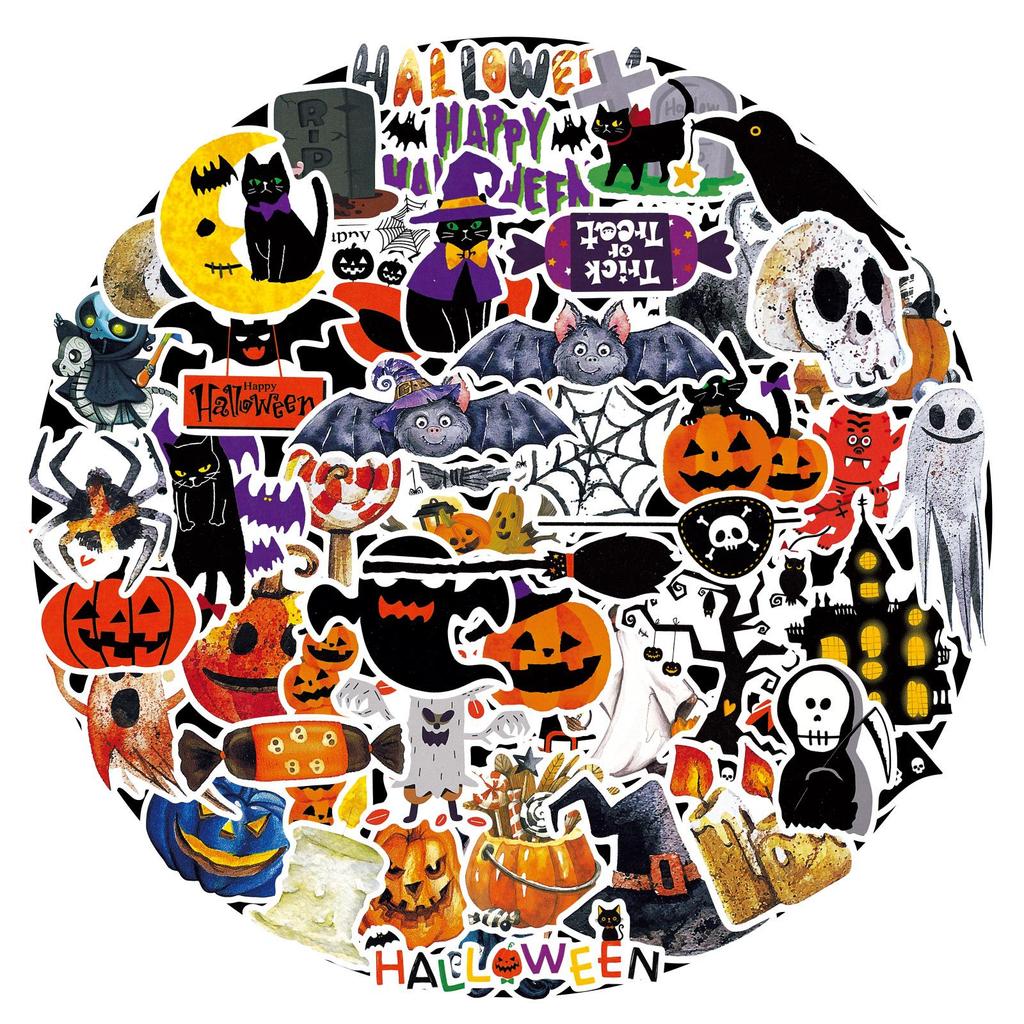 51 Halloween Stickers for Kids: Car, Journal, and Suitcase Decals