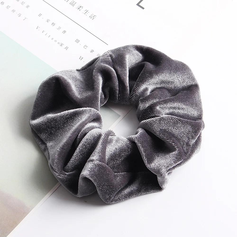Winter Vintage Woman Large Velvet Scrunchies Elastics Hair Band Solid Hair Ties Ladies Ponytail Holder Hair Accessories
