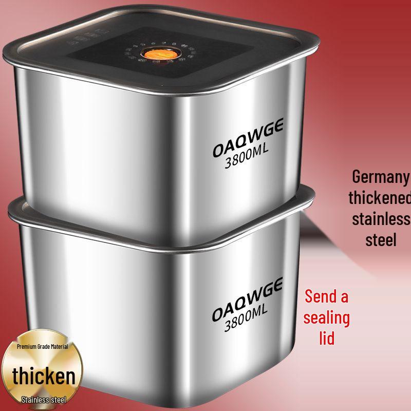 Edelstahl Lebensmittelqualität Bento-Box mit Deckel - Quadratischer, versiegelbarer Aufbewahrungsbehälter