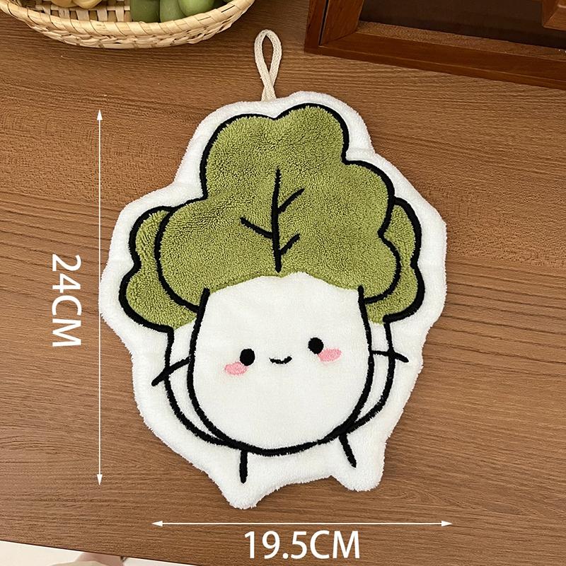 Cartoon Hand Towel Hanging Kitchen Hand Cloth Coral Fleece Bathroom Children Towel Super Absorbent Handkerchief Rag Quick Dry