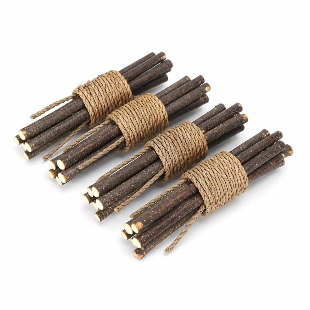5pcs Wood Wooden Pet Chew Toys Sea Grass Rope Low Water Content Hamster Chew Stick Chewable Small Animal Chew Toy Teeth Grinding