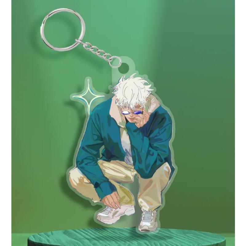 

Acrylic Key Buckle for Jjk Kento Nanami Satoru Gojo Kugisaki Nobara Self-Made Anime Cartoons Student Backpack Pendant Key Chain