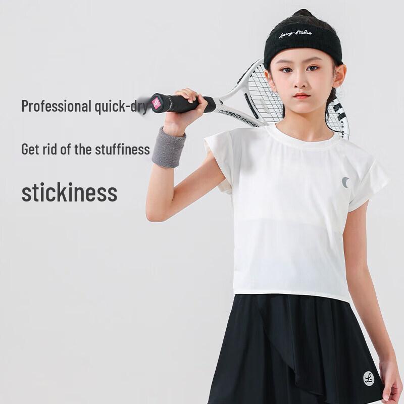 Moonkids Girls  Quick-Dry Short Sleeve Tennis/Badminton Skort Set 170cm