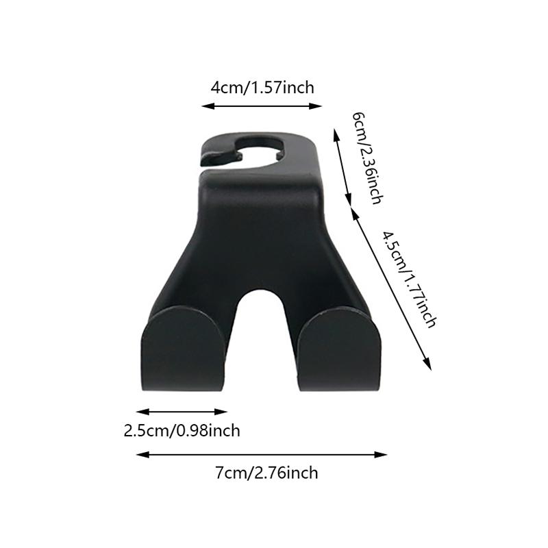 Double Head Car Back Seat Hooks Headrest Hanger Handbag Bag Hanging Holder