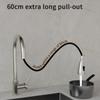 Black Kitchen Faucet Flexible Pull Out 2 Modes Nozzle Hot Cold Water Mixer Tap Deck Mounted Sprayer and Stream SUS 304 Faucets