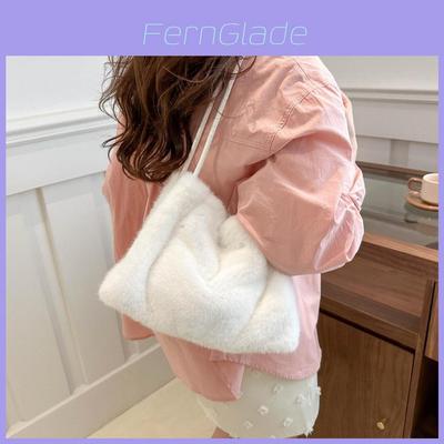 Plush Bag For Women With Magnetic Closure And Inner Phone Pocket For Casual Daily Use