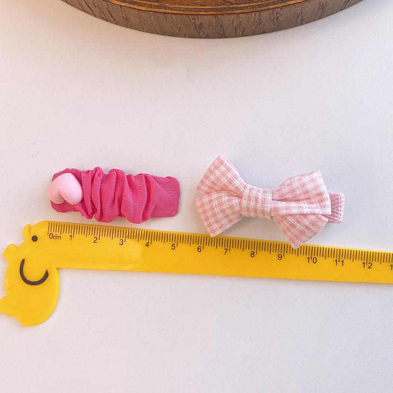 8Pcs/Set Sweet Flower Bow Baby Hair Clip Korean Pink Plaid Dot Bowknot Princess Girls Hairpin Barrettes Kids Hair Accessories
