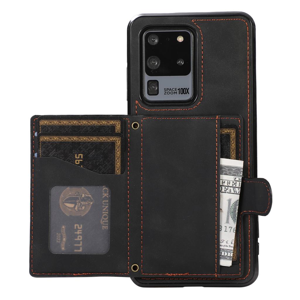 Phone Case for Samsung Galaxy S20 Ultra Card Holder TPU+PU Leather Kickstand Phone Cover