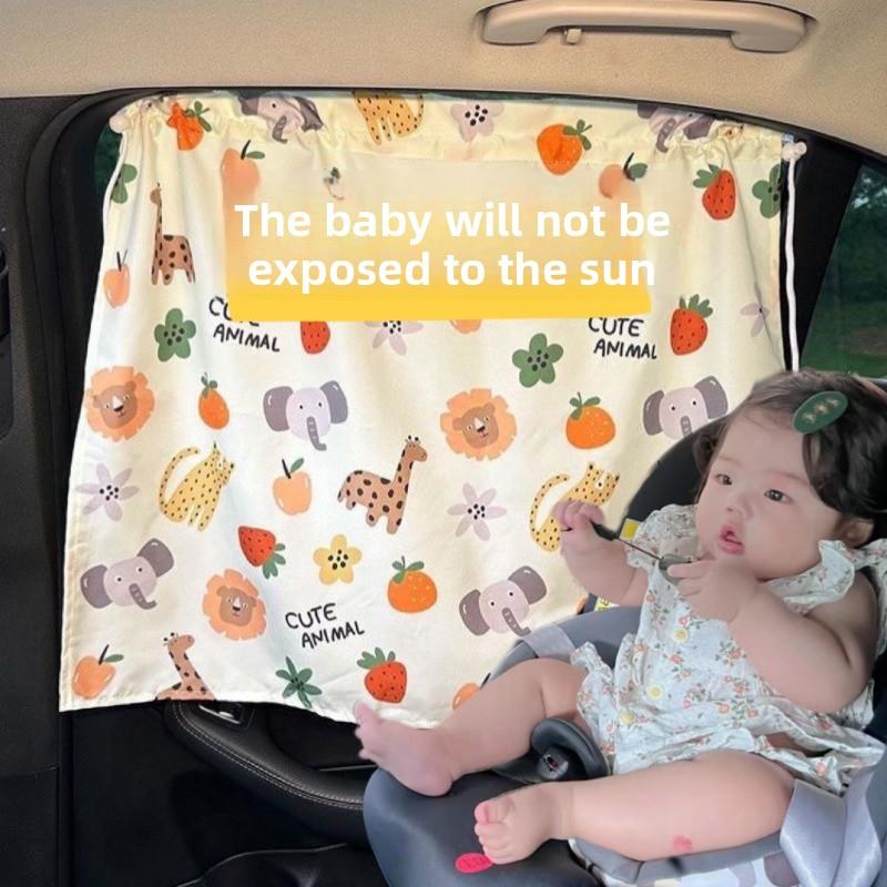 Saugnapf-Vorhang für die Autoscheibe Sonnenschutzabdeckung Cartoon Universal Seitenscheiben-Sonnenschutz UV-Schutz für Kind Baby Kinder