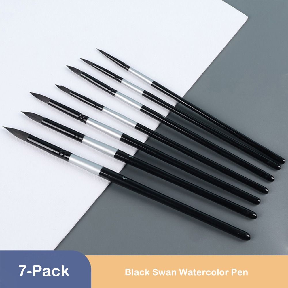 7Pcs/Set Beginner Artist Kit Watercolor Brush Squirrel Hair Bristles Paint Brushes Set  Studio