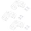 Corner Stainless Set of Strong 15kg Weight Organizing White Rack, Bathroom/Kitchen Wall-Mounted, Steel, 3, Adhesive, Capacity,