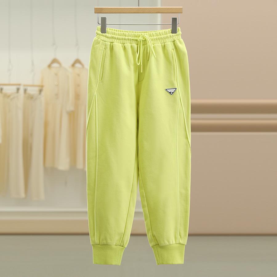 

Aussido 100% Хлопок Свободный Крой Утягивающие Спортивные Повседневные Брюки для Осени Large лимонно-желтый