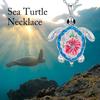 Boho Style Turtle Necklace Silver Color With Blue Opal Turtle Pendant Necklace Ocean Animal Necklace Jewelry Gifts for Women