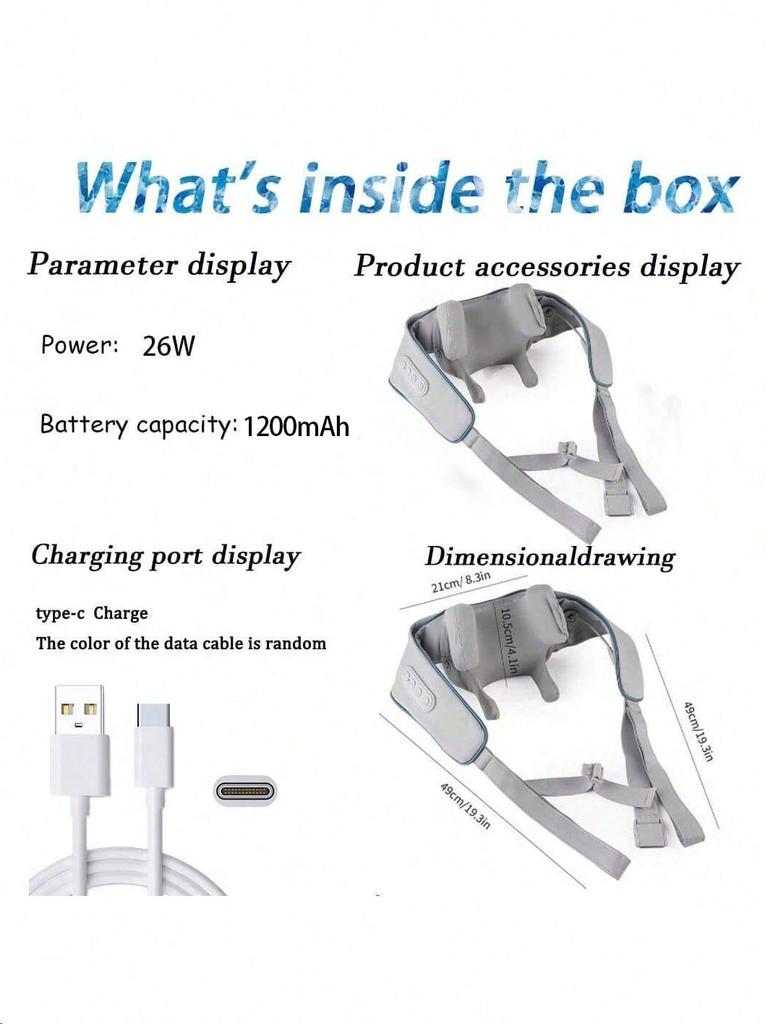 2026 NewBrushless Motor Neck And Shoulder Massager Wireless ShoulderAnd Back Kneading Massage Shawl Neck Masajeador Rechargeable