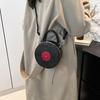Personalized Creative Small Round Bag New Fashion Women's Niche Retro Record Shape Bag Ins Ladies PU Crossbody Bag KTB