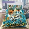 Messi Custom Name Pattern Bedding Quilt Set Quilt Cover Pillowcase Home Birthday Gift(1 * duvet cover + 2 * pillowcase, without core)