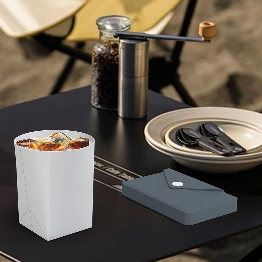 250ml Silicone Collapsible Cup with Storage Cover Foldable Cup Heat-Resistant Portable Drinking Cup for Outdoor Travel