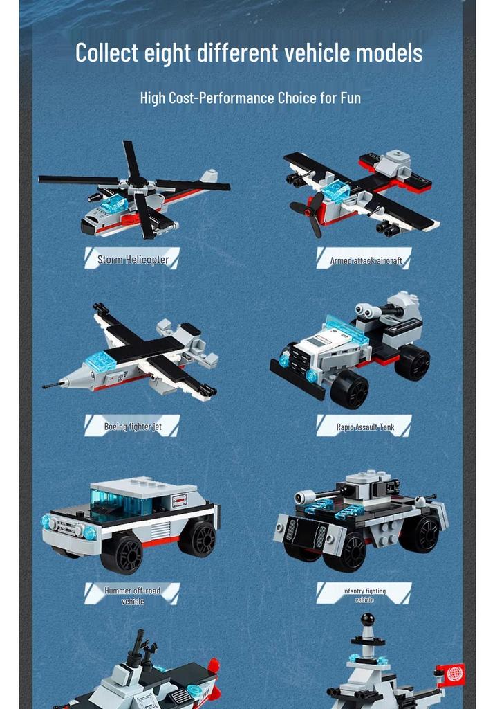 Nuclear-Powered Aircraft Carrier Transformation Building Blocks Educational Toy Set