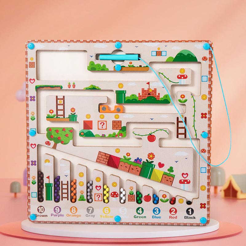 

CPC Double-Sided Magnetic Maze Bead Game - Montessori Educational Toy for 5+ Years.