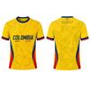 New Colombia Flag Colors Print Soccer Jersey Stadium Sports Training Breathable Soccer T-Shirt Men's Outdoor Casual O-neck Tops