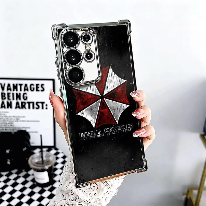 R-Resident-Evil Game Plating Phone Case For Samsung Galaxy S24 S25 FE S26 Edge S23 Ultra S22 S21 Plus S20 Anti-Fall Airabag Cove