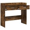 Console Table Smoked Oak 90 x 35 x 80 cm Wood Based Material