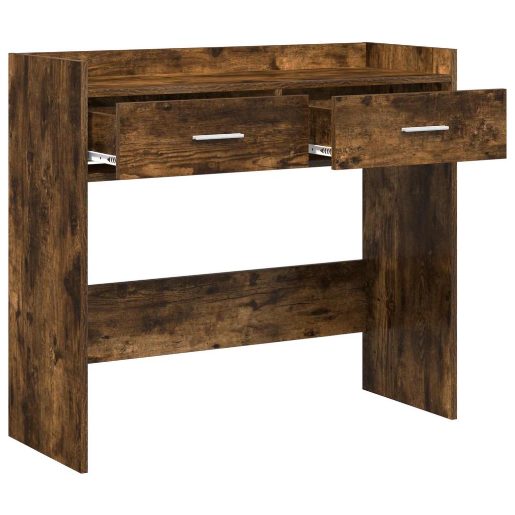 Console Table Smoked Oak 90 x 35 x 80 cm Wood Based Material