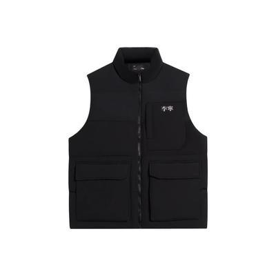 Sports Trend Series Spliced Design Logo Print Down Vest Men Vests Black AMRS017-3