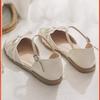 Mode mångsidiga rosettsandaler vår och sommar 2025 nya bekväma mångsidiga sandaler blomkant platta sandaler