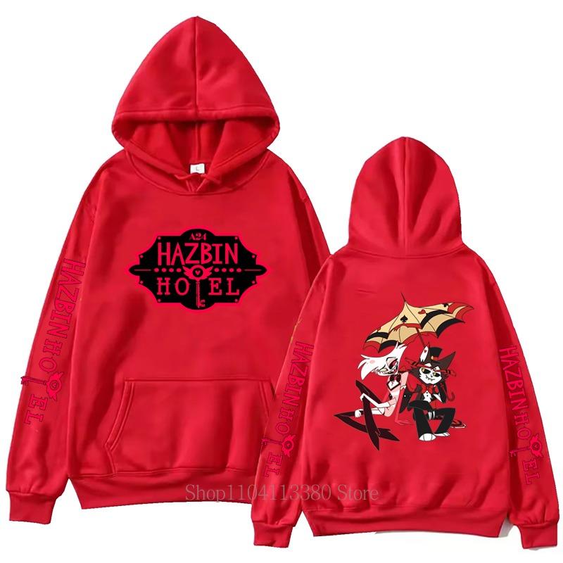 Hazbin Hotel Graphic Print Men Clothing Hoodies Fall Winter Casual Fashion Women Streetwear Long Sleeve Tops Fleece Pullover