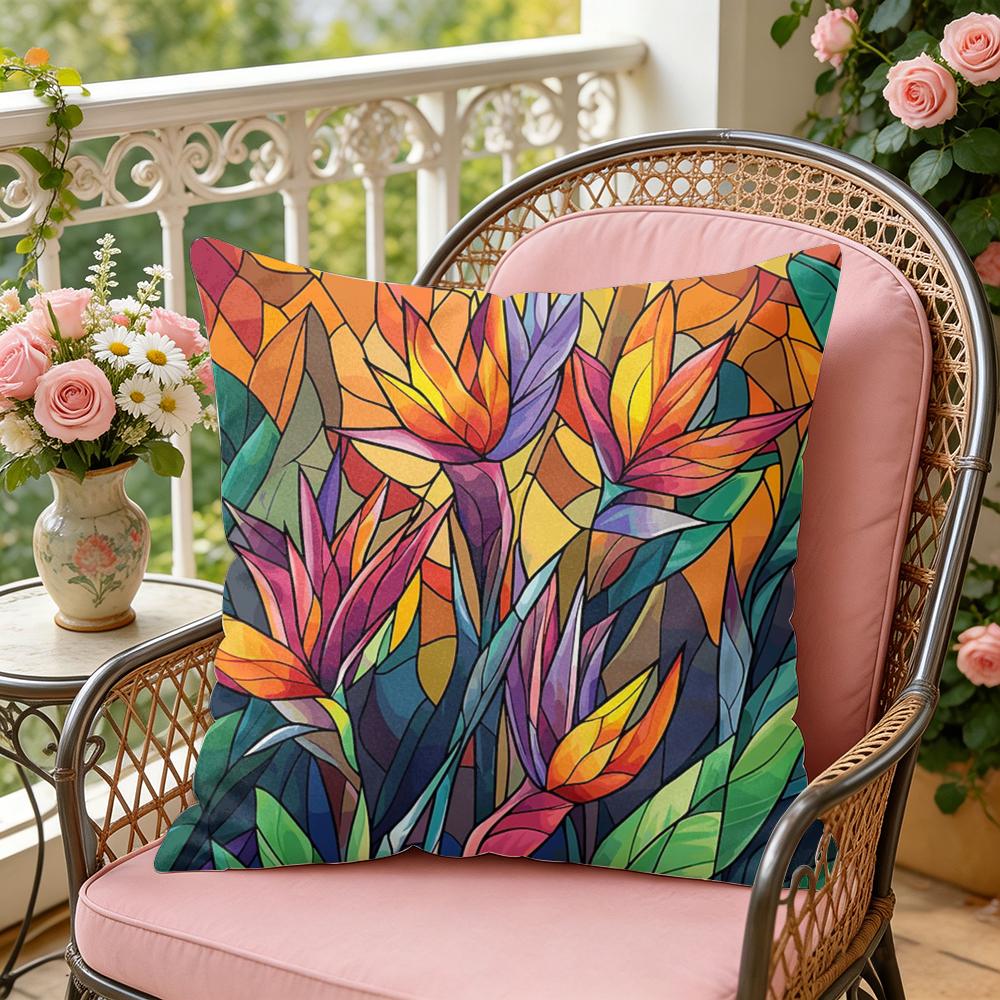 Classic Leaf Glass Cushion Cover Soft Plush Throw Pillow Cover  DoubleSided Decorative Cushion Case  Sofa Bedroom Home Decor