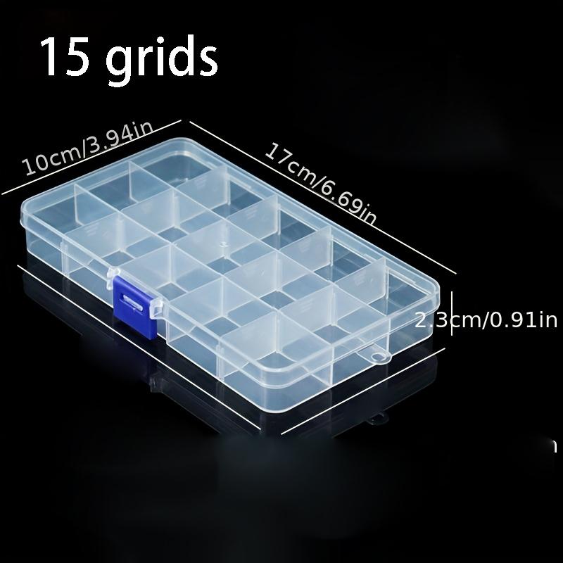 2 Set [Transparent Storage Box] A durable transparent plastic storage box with 10/15 compartments—enlarged and thickened