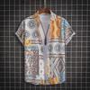 Men's Stylish Paisley Short Sleeve Casual Fit Shirt