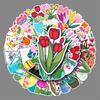 50 Tulip Graffiti Personality Stickers - Fresh Flowers Design for Journal, Phone Case, Suitcase, Waterproof and DIY.