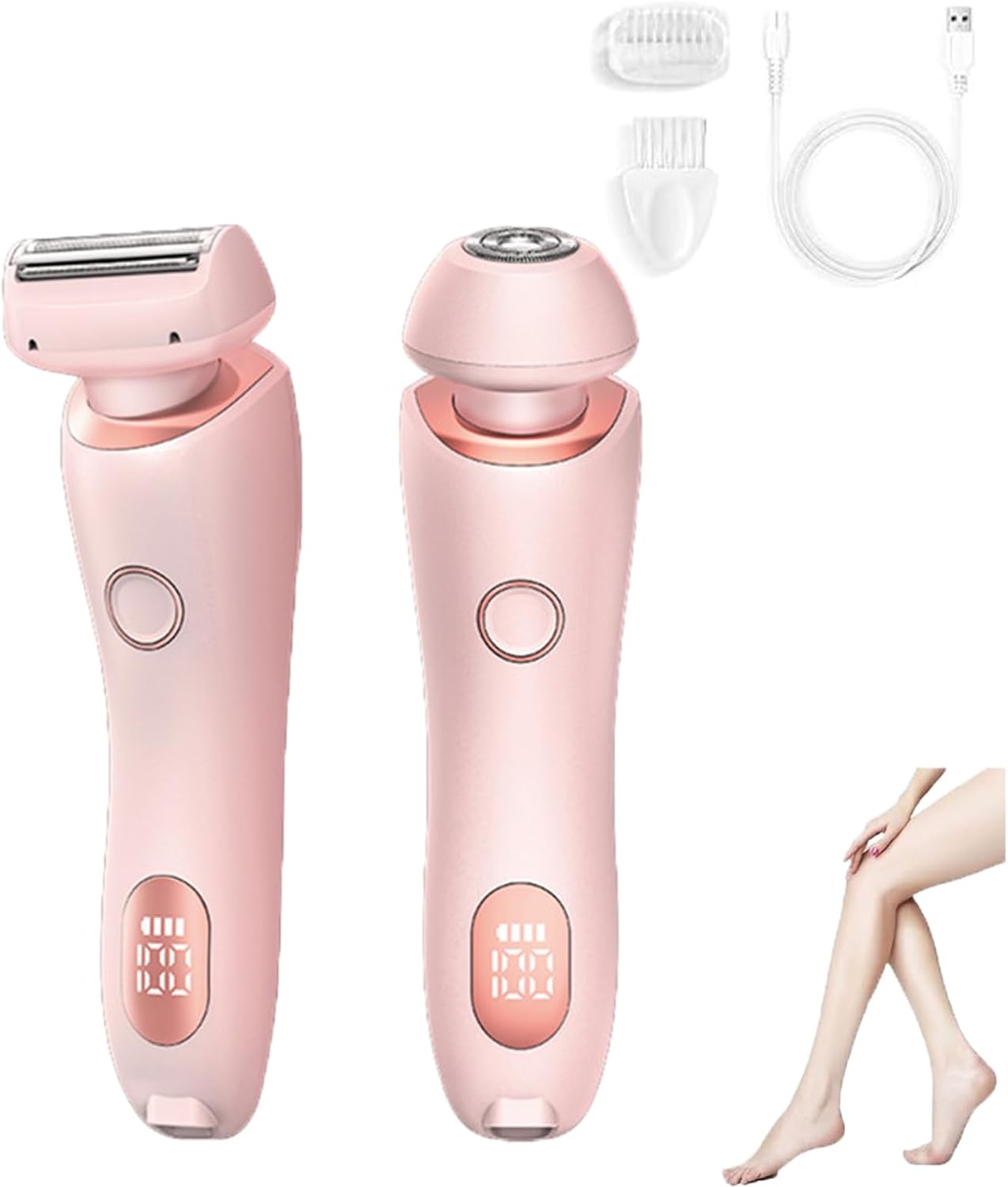 

Бритва Modira, портативная электробритва 2 в 1, набор для ухода за влажным и сухим способом, Smooth Shave Pro для женщин, для подмышек, интимных частей тела, ног, рук розовый